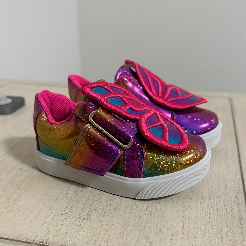 Sophia Webster Multicolor Glitter Sneakers with Butterfly Accent